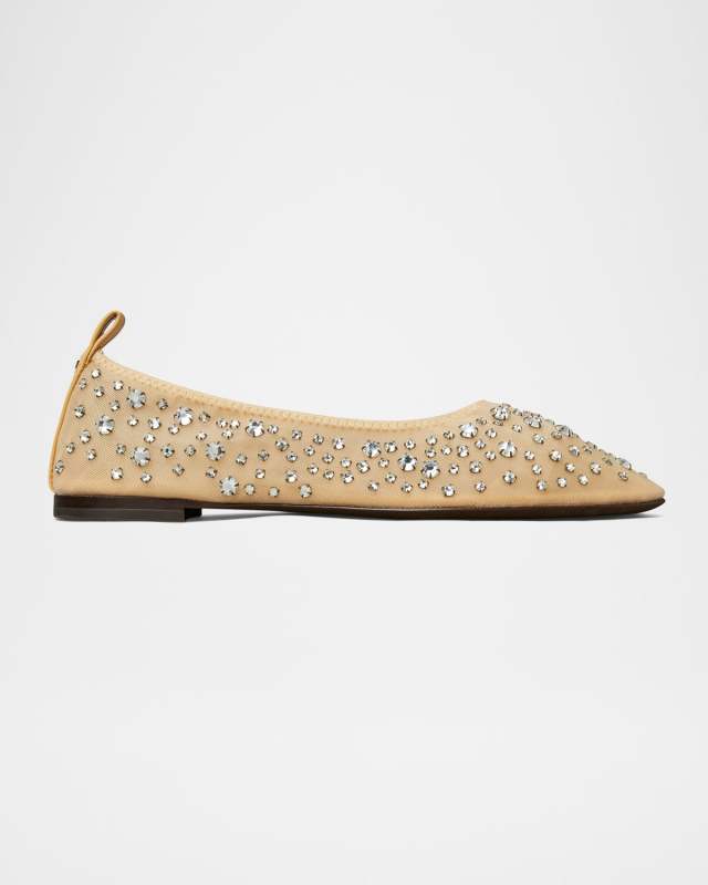 Crystal Mesh Ballerina Flats